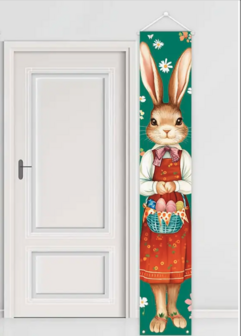 Banner Easter Bunny woman