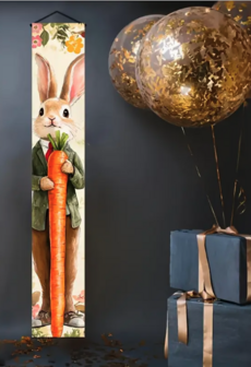Banner Easter Bunny  with Carrot