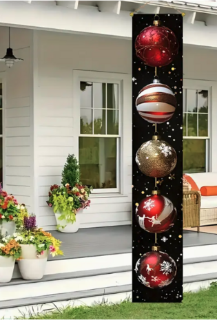 Christmas baubles banner