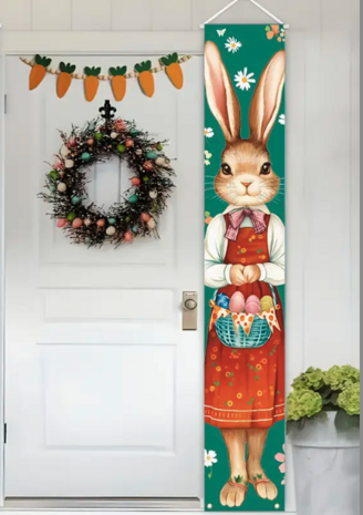 Banner Easter Bunny woman