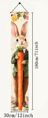 Banner Easter Bunny  with Carrot