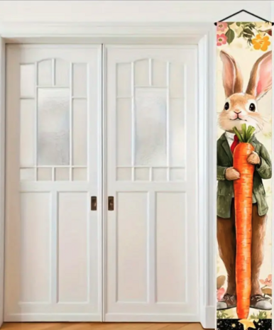 Banner Easter Bunny  with Carrot